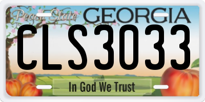GA license plate CLS3033