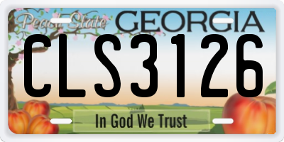 GA license plate CLS3126