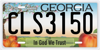 GA license plate CLS3150