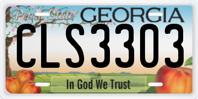 GA license plate CLS3303