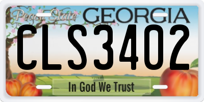 GA license plate CLS3402
