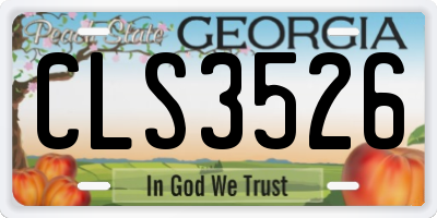 GA license plate CLS3526