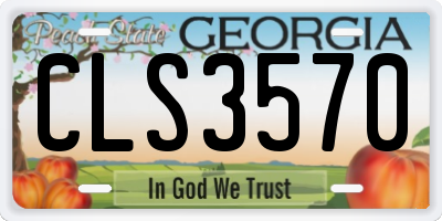 GA license plate CLS3570