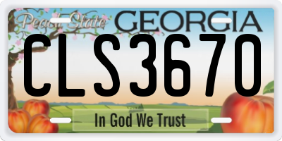 GA license plate CLS3670