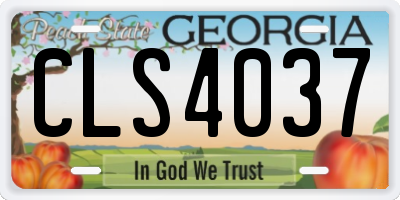 GA license plate CLS4037