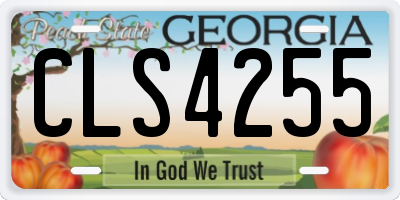 GA license plate CLS4255