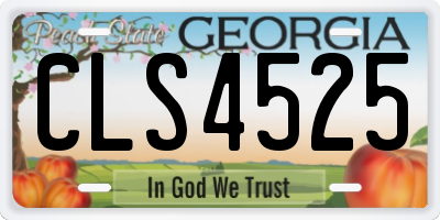 GA license plate CLS4525