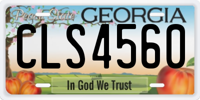 GA license plate CLS4560