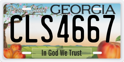 GA license plate CLS4667