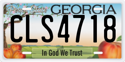 GA license plate CLS4718