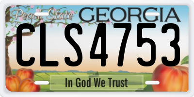 GA license plate CLS4753