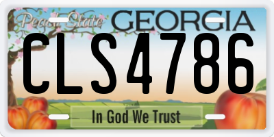 GA license plate CLS4786