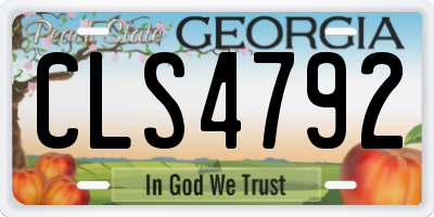GA license plate CLS4792