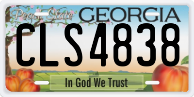 GA license plate CLS4838