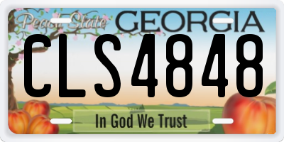 GA license plate CLS4848