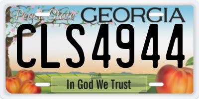 GA license plate CLS4944