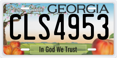 GA license plate CLS4953