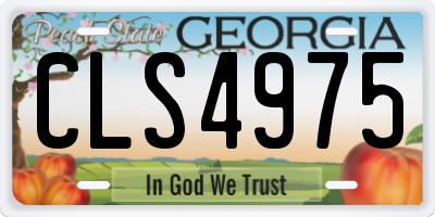 GA license plate CLS4975