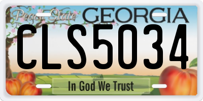 GA license plate CLS5034