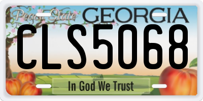 GA license plate CLS5068