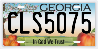 GA license plate CLS5075