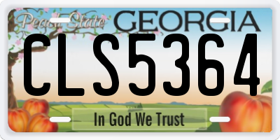 GA license plate CLS5364