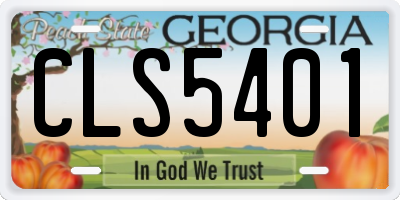 GA license plate CLS5401