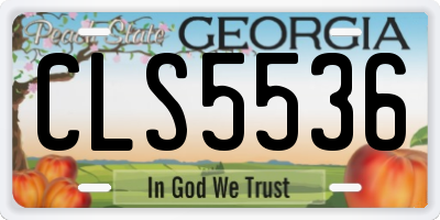 GA license plate CLS5536