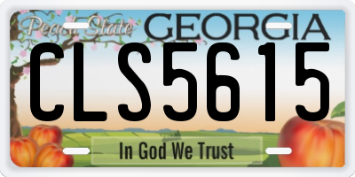 GA license plate CLS5615