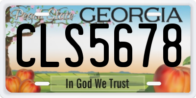 GA license plate CLS5678
