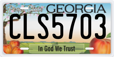 GA license plate CLS5703