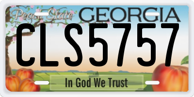 GA license plate CLS5757