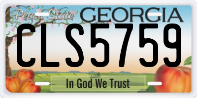 GA license plate CLS5759