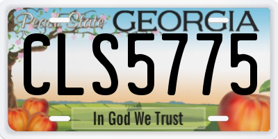 GA license plate CLS5775