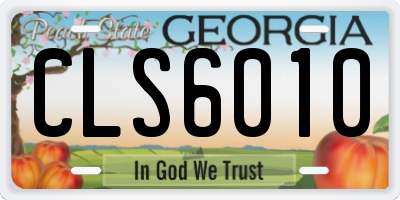 GA license plate CLS6010