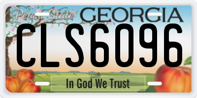 GA license plate CLS6096