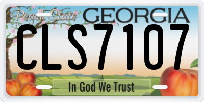 GA license plate CLS7107