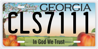 GA license plate CLS7111