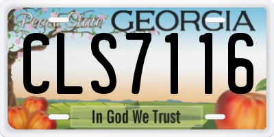 GA license plate CLS7116