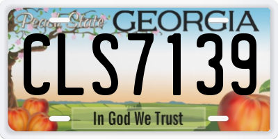 GA license plate CLS7139