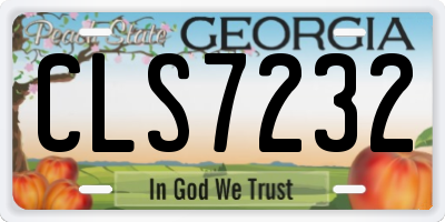 GA license plate CLS7232