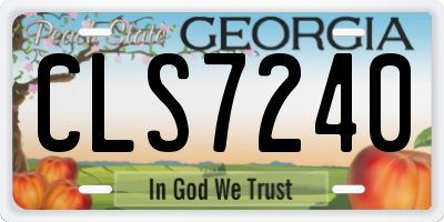 GA license plate CLS7240