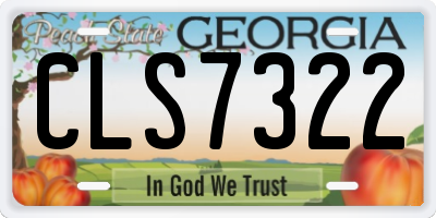 GA license plate CLS7322