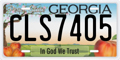 GA license plate CLS7405
