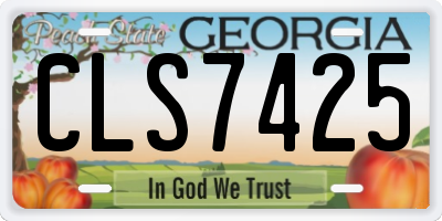 GA license plate CLS7425