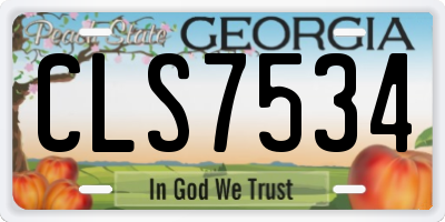 GA license plate CLS7534