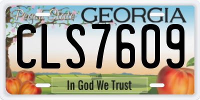 GA license plate CLS7609