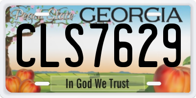 GA license plate CLS7629