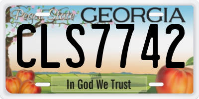 GA license plate CLS7742