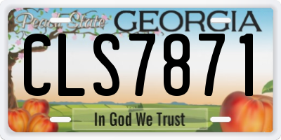 GA license plate CLS7871
